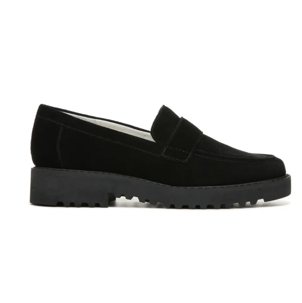 NWOT Franco Sarto Carol 3 Genuine Suede Loafers in Black Sz. 9.5 - Picture 3 of 13